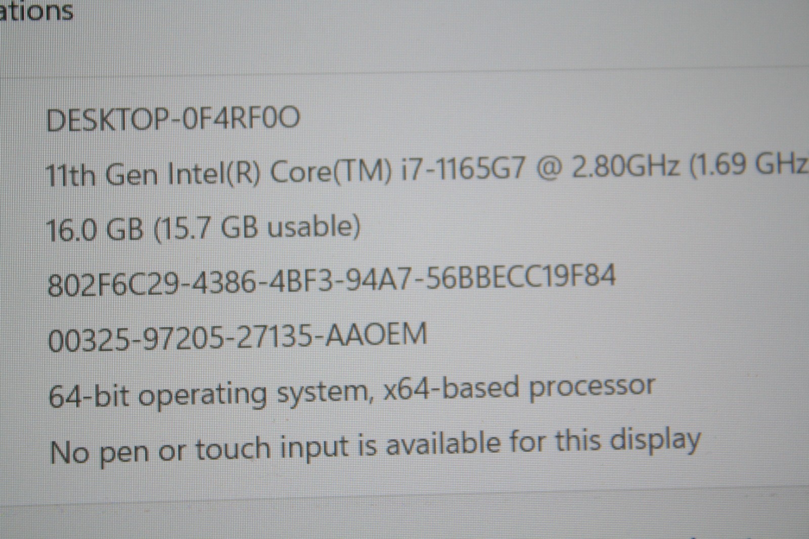 Dell Inspiron 5502 15.6 Silver FHD i7-1165G7 2.80GHz 16GB 512GB SSD