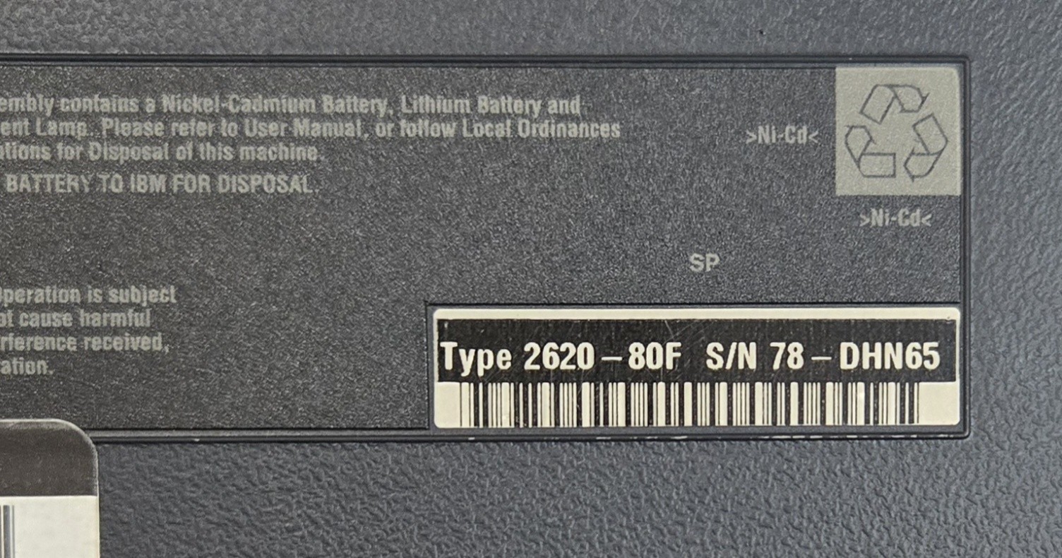 VINTAGE IBM THINKPAD 2620 ORIGINAL POWER SUPPLY ,POWERS ON BUT ISN’T FUNCTIONING