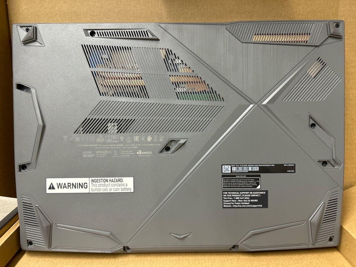 MSI Thin 15 B13VE 15.6″ i5-13420H RTX 4050 16GB 512GB Laptop (PO1023540)