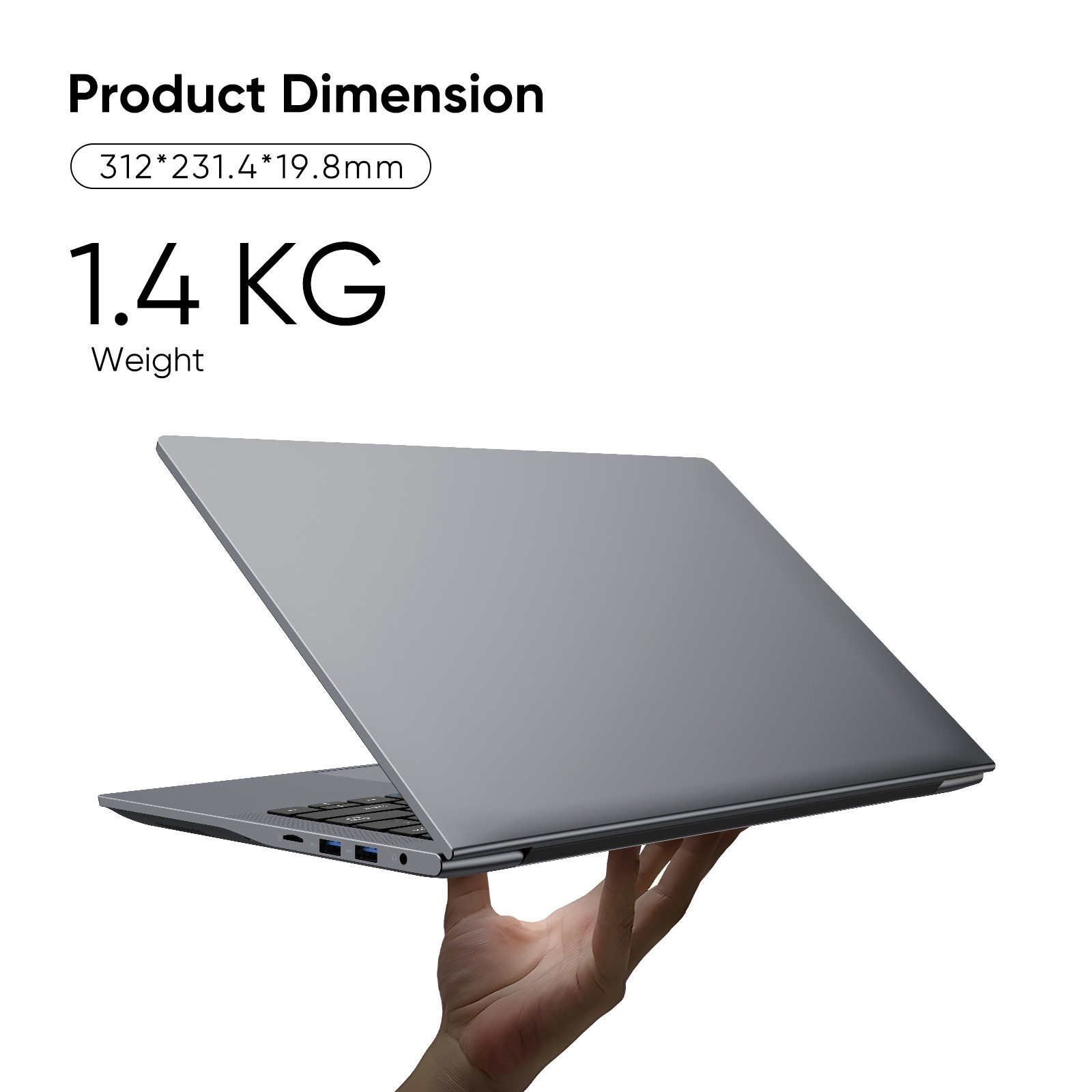 14″ Laptop PC Notebook 16GB+512GB Intel Core 8100Y Up to 3.4GHz IPS Display