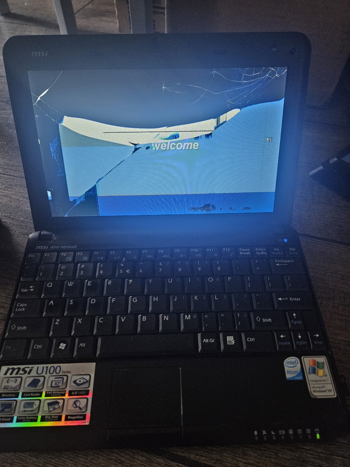 MSI U100 MS N011 LAPTOP Notebook – INTEL ATOM – 10″ – FOR PARTS ONLY