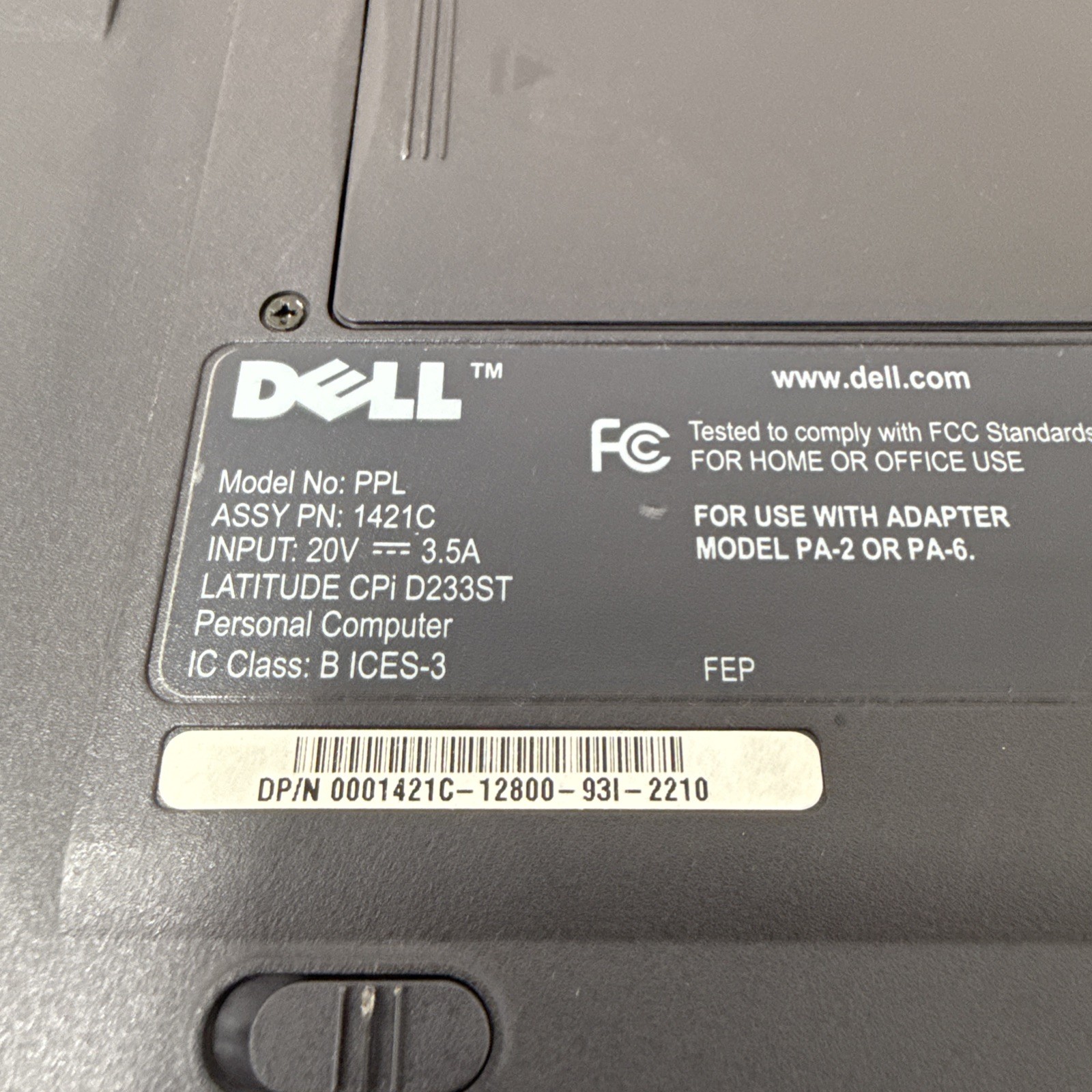 Dell Latitude CPi D233ST Windows 98 DOS Gaming Pentium II Laptop Charger