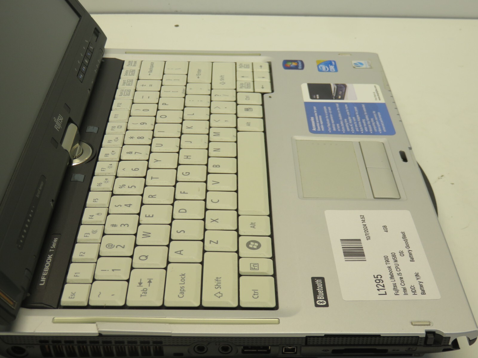 Fujitsu Lifebook T900 Intel Core i5 CPU M560 2.67GHz 4GB NO HDD No Batt