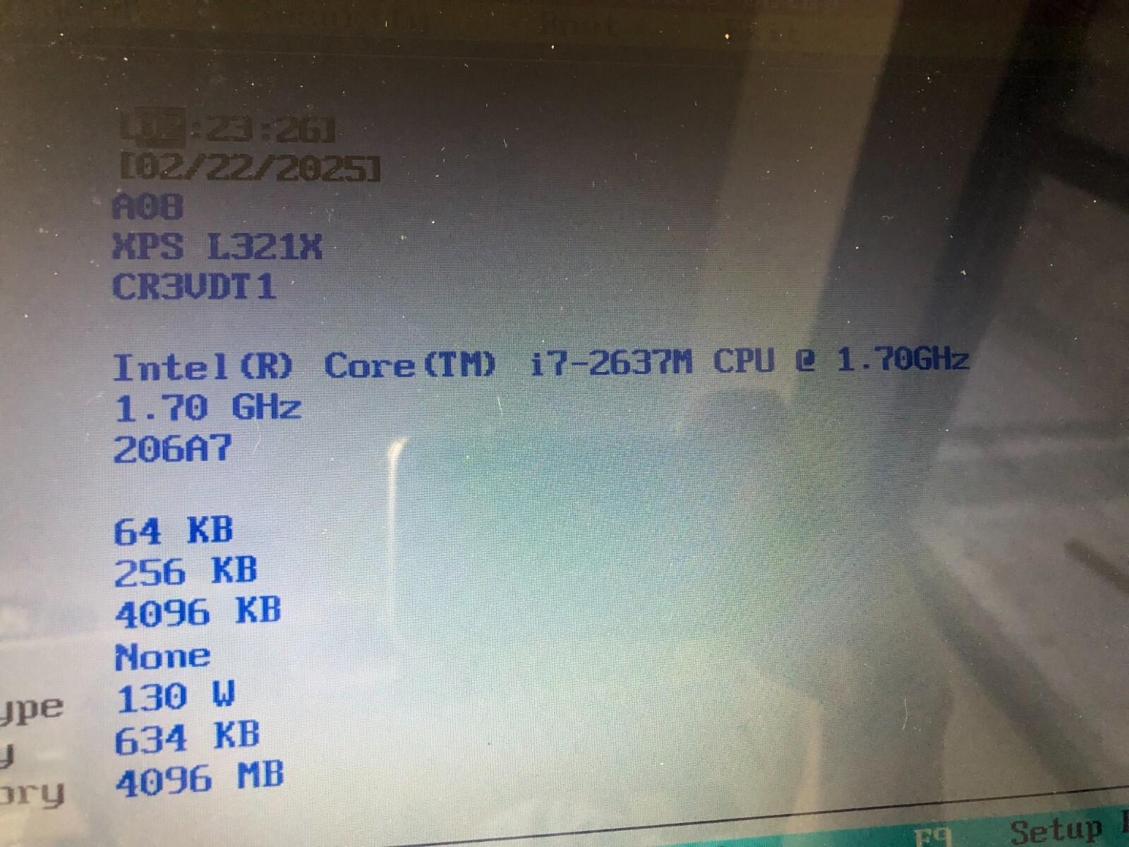 Dell XPS L321X Laptop i7-2637M 1.7GHz NO SSD, NO Battery