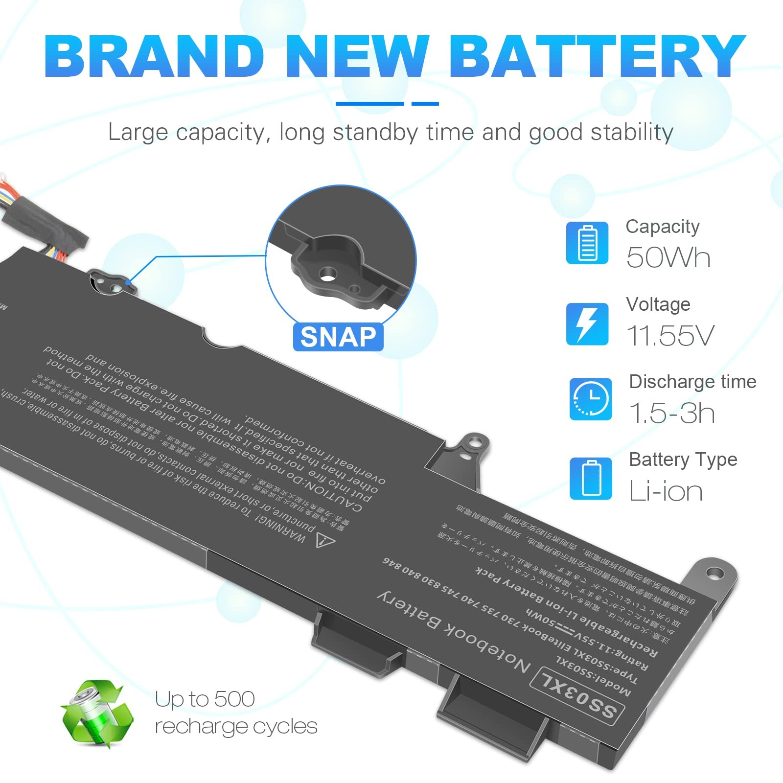 TREE.NB SS03XL Battery for HP EliteBook 840 G5 G6 730 735 740 933321-855