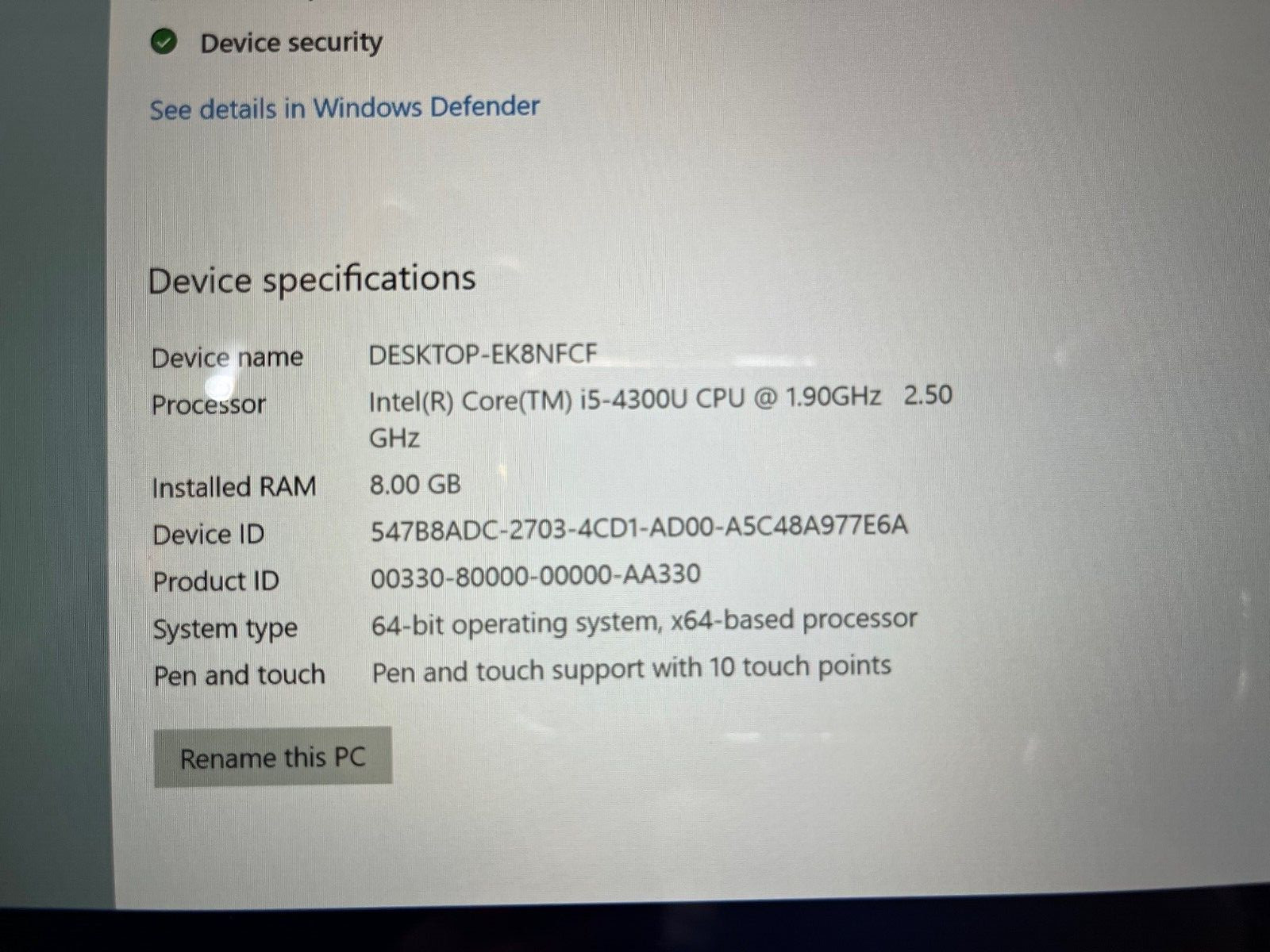 Microsoft Surface Pro 3 i5-4300U@1.9GHz, 8GB Ram, 256GB OBS, W10P Installed