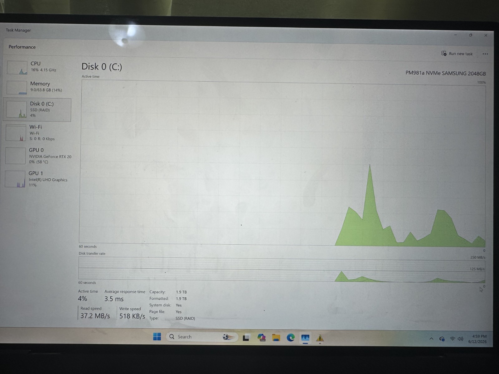Dell XPS 17 9700 | i9 64GB RAM 2TB SSD RTX 2060 4k| No Battery| Boots on Charger