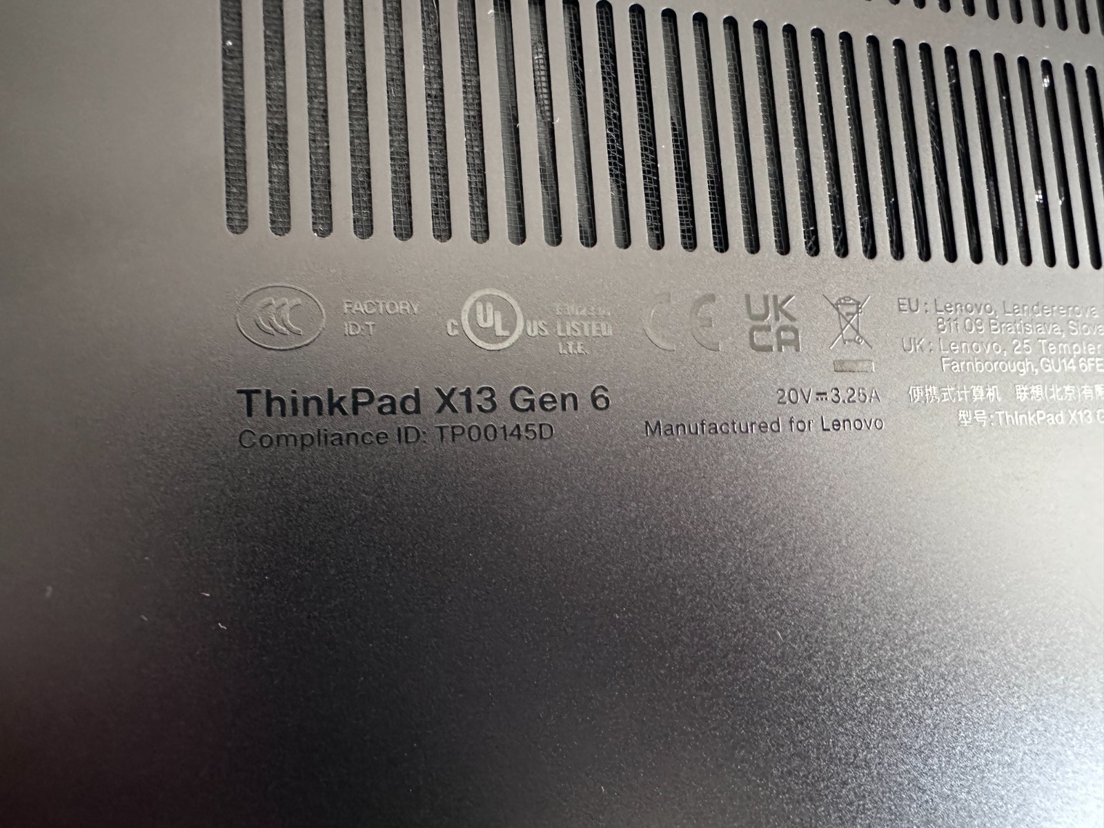 Lenovo ThinkPad X13 vPro 10th Gen, Intel Core i5-10310U, 1.7GHz, 16GB 256Gb SSD