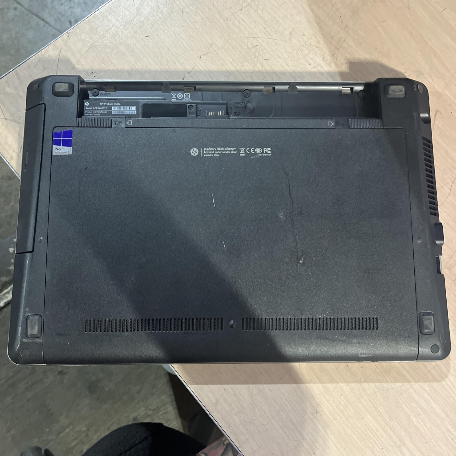 HP PROBOOK 4540S INTEL CORE I3-3110M 2.40GHZ 4GB RAM NO BATTERY NO HDD NO OS .
