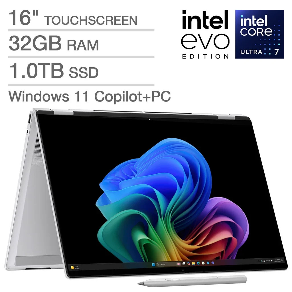 HP OmniBook 7 Flip 16″ 2-in-1 AI Laptop – Intel Evo 32GB RAM 1TB SSD 16-au0773cl