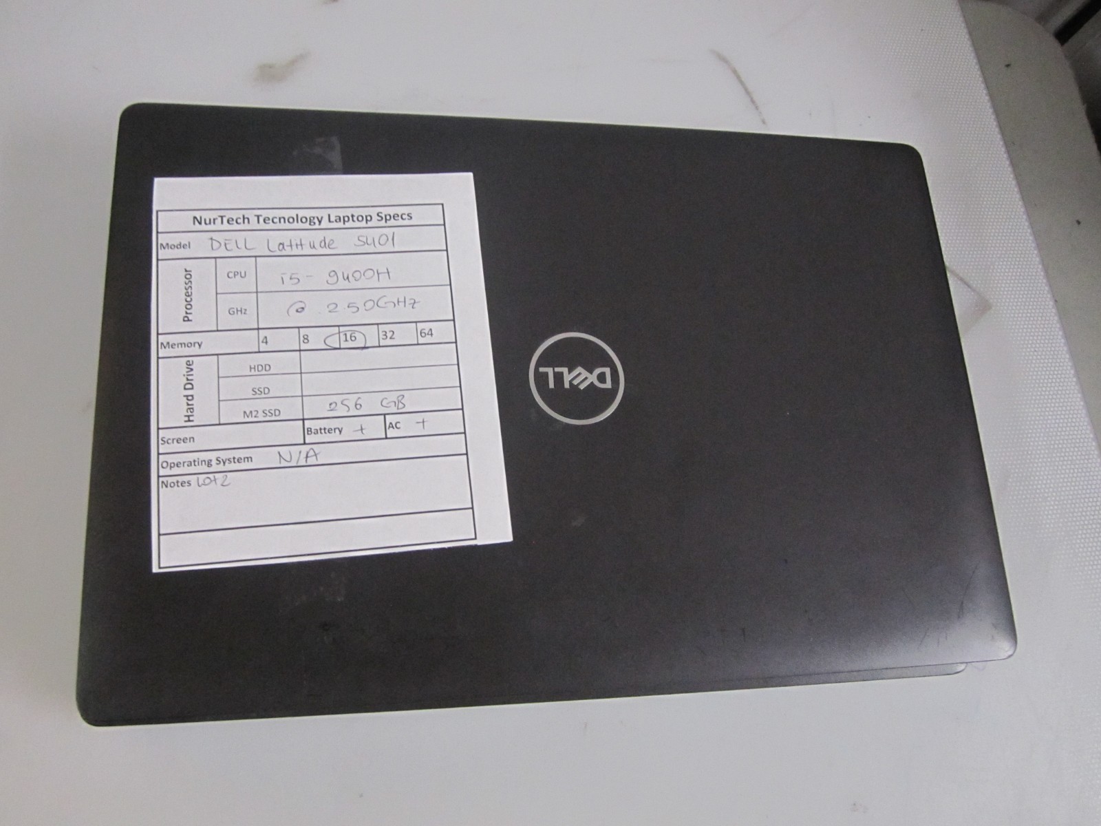 LOT 2 Dell Latitude 5401 i5-9400H 2.5GHz 16GB/240GB m2SSD Laptop +AC NOOS READ_