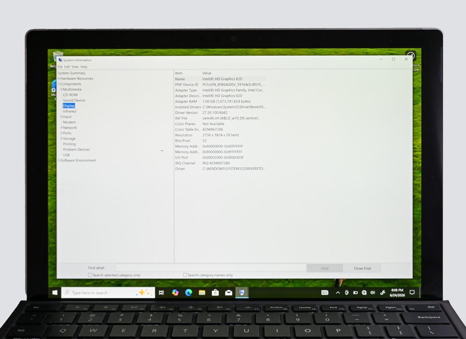 Microsoft Surface Pro 1796 i5-7300 2.6GHz 8GB RAM 256GB SSD Windows 10