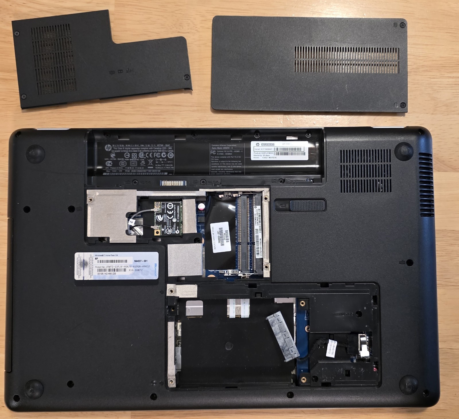 HP G62-407DX AMD Phenom II P650 2600MHz: NO HDD/Battery/RAM/PWR