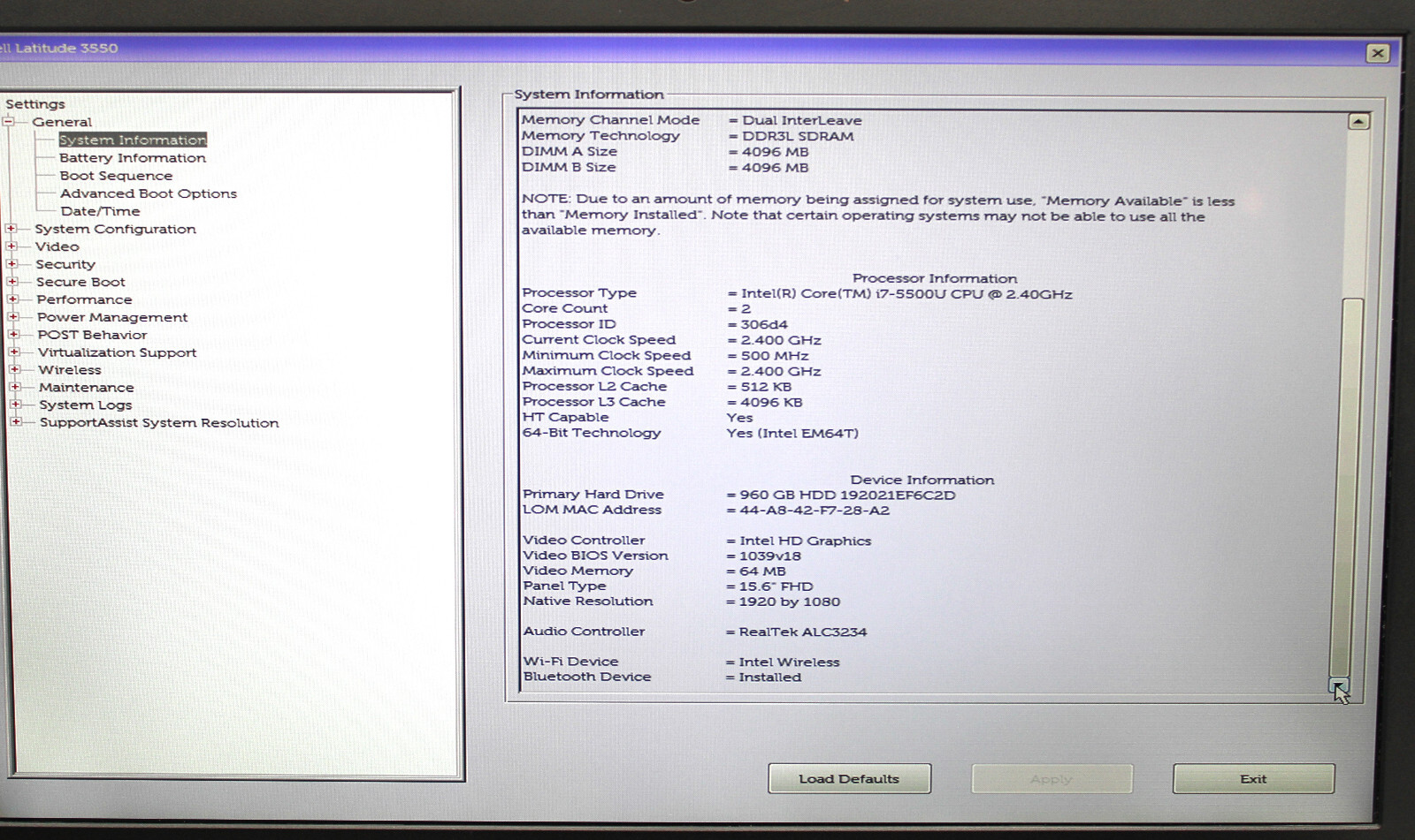 Dell Latitude 3550 i7-5500U @ 2.4 GHz 8GB RAM 960GB SSD NVIDIA 830M No OS