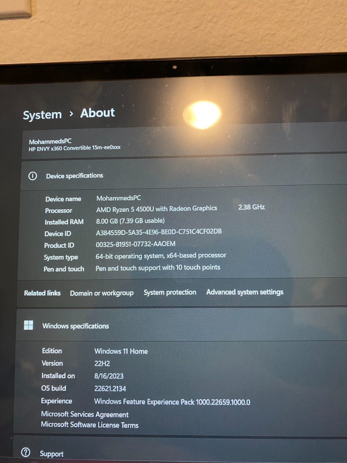 HP ENVY x360 15.6″ (256GB SSD, AMD Ryzen 5, 4.30 GHz, 8GB) Notebook/Laptop -…