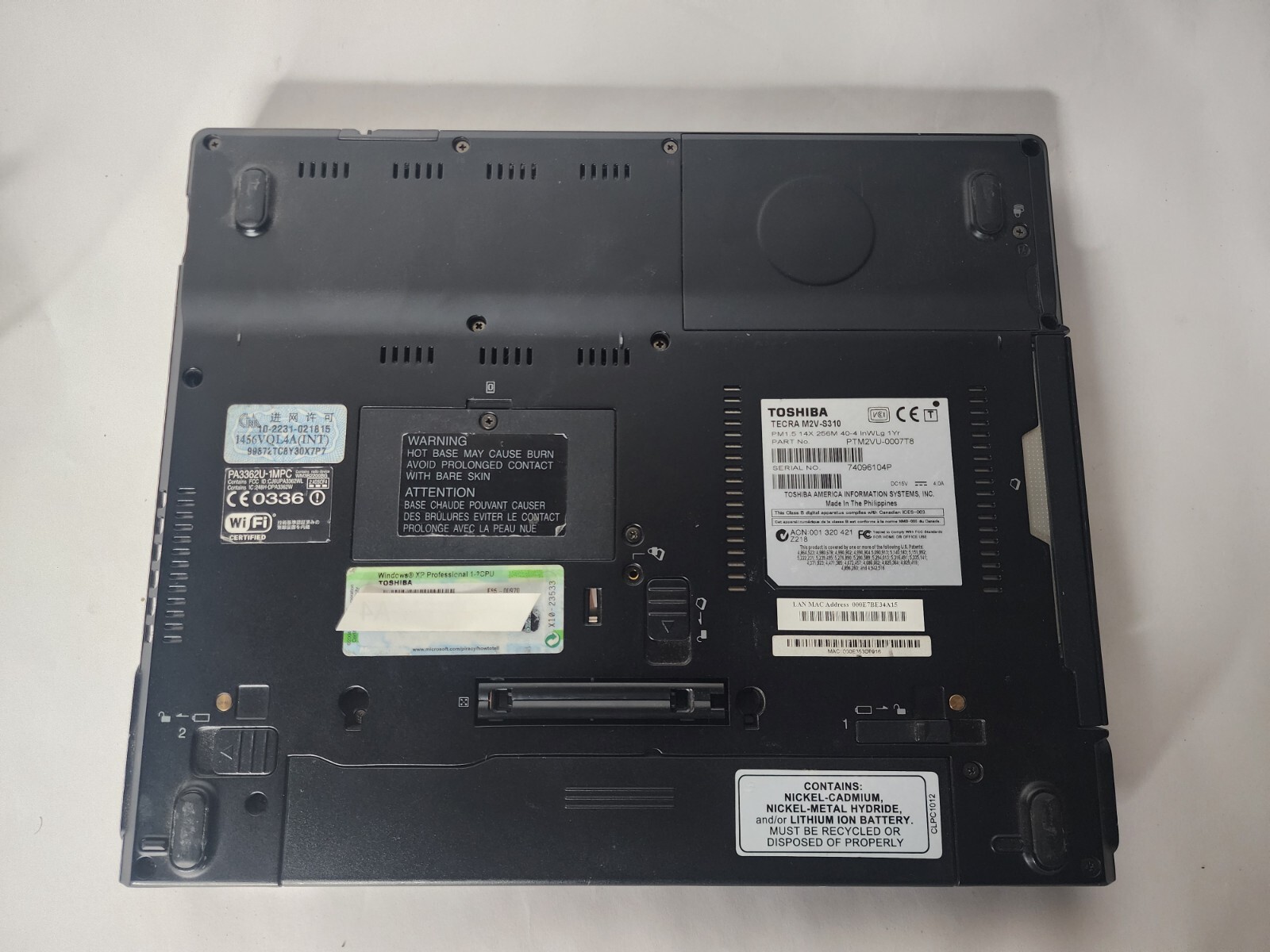 toshiba tecra m2v-s310 250mb Ram 6gb Hdd Intel Centrino