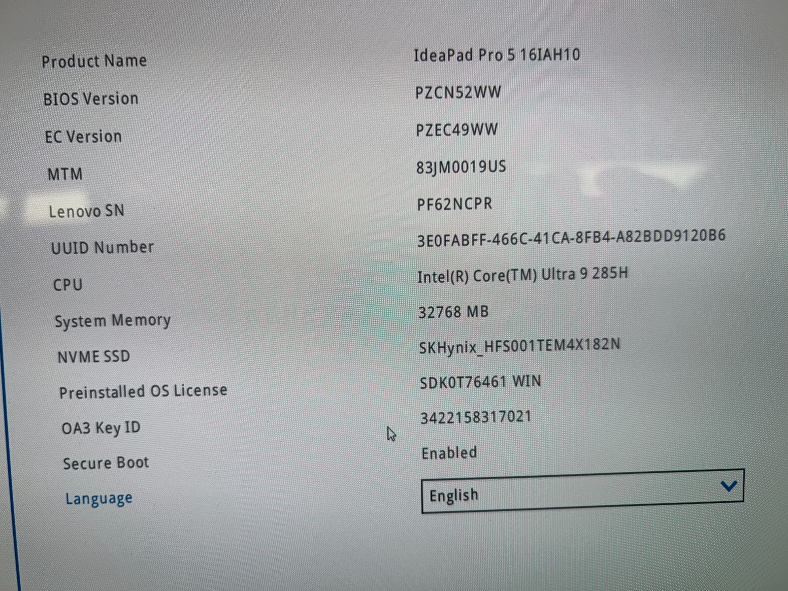 Lenovo IdeaPad Pro 5 16IAH10, Intel Core Ultra 9 285H, 32 GB RAM, 1 TB NVMe SSD