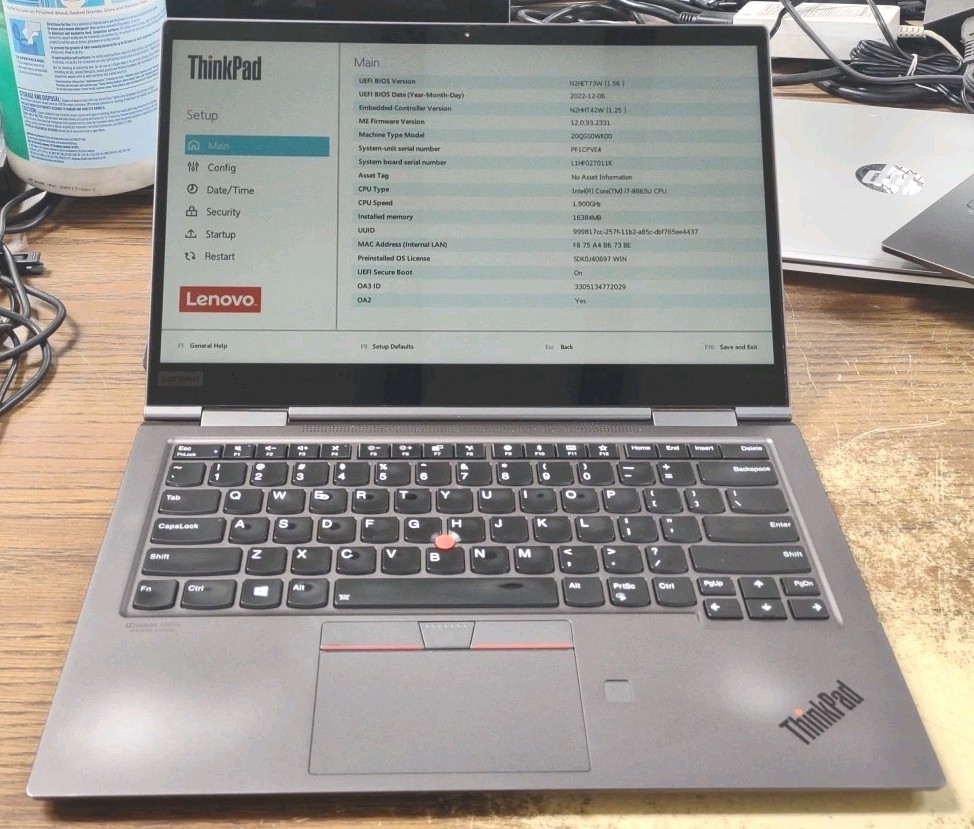 Lenovo ThinkPad X1 Yoga 4th Gen 14″ W/16GB, 256GB, i7-8665U, Touch, Stylus.