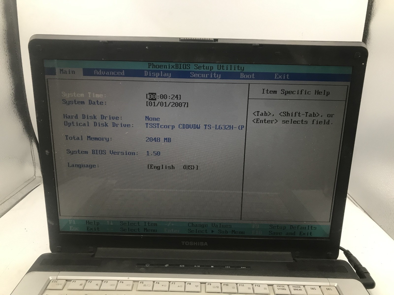 TOSHIBA SATELLITE A215 S5824 -BOOTS TO BIOS- AMD ATHLON 64 X2 – 2GB RAM -READ-BB