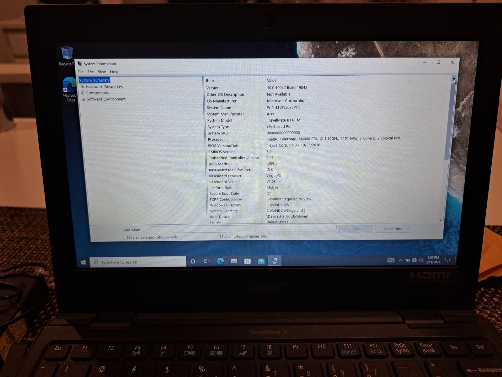 ACER TRAVELMATE B118-M INTEL CELERON N4000@1.1GHZ 4GB 64GB SSD W10 PRO. NO ADAPT