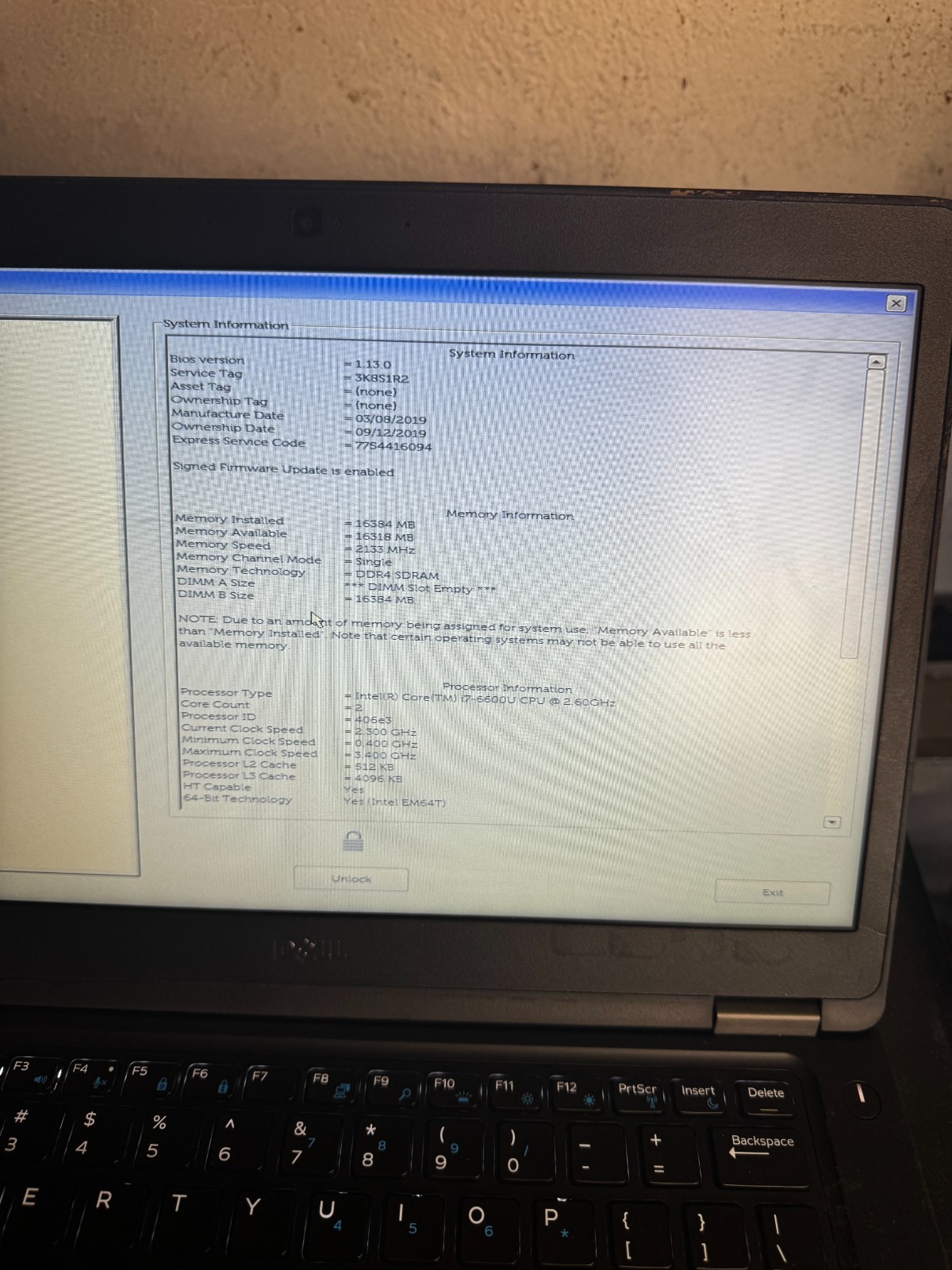 Dell Latitude 5480 Core I7-6600 Laptop For Parts/Repair #5879