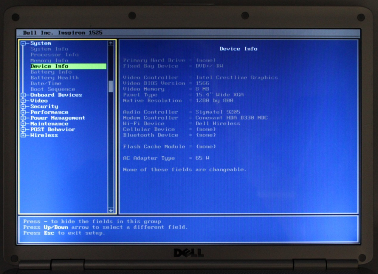 Dell Inspiron 1525 2Duo-T2390@1.86GHz 4GB DDR2 NO STORAGE OR OS *USED/TESTED*