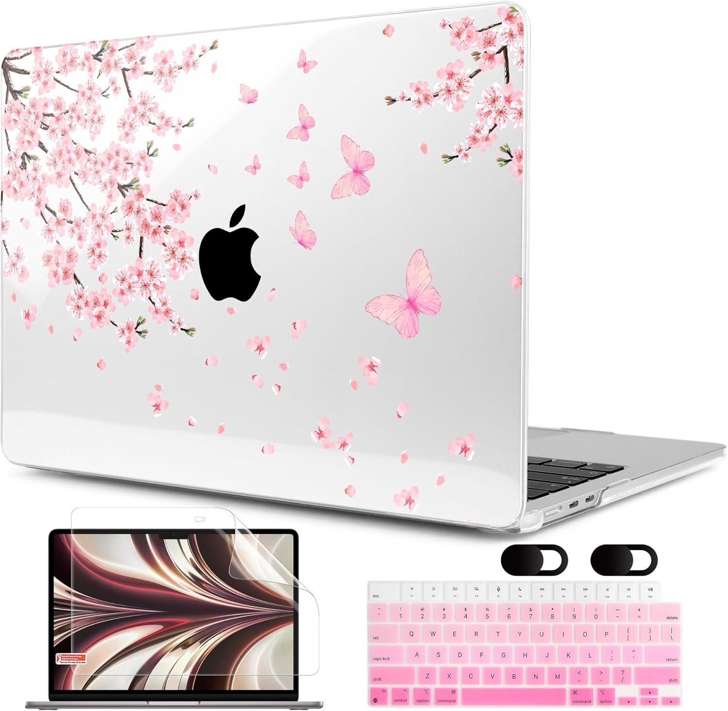 Case for MacBook Air 13.6 inch Case 2025 2024 2022, Hard Shell with Keyboard Cov