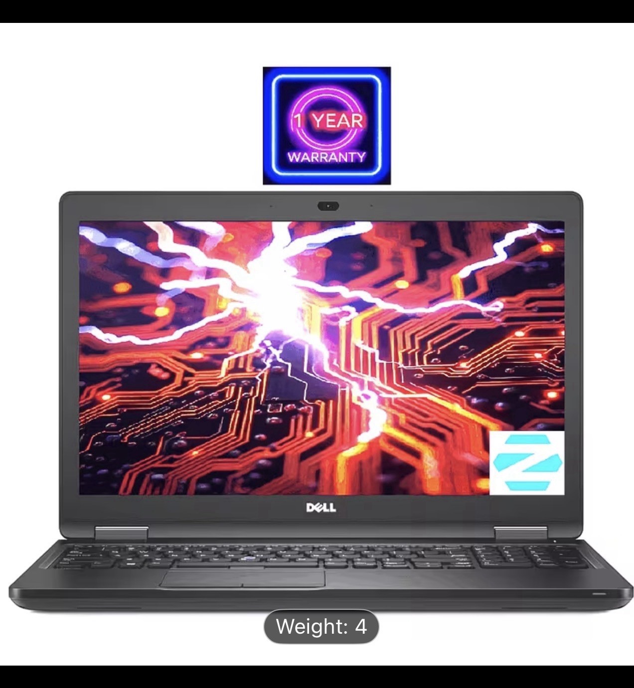 Dell Notebook Laptop Black Weight 4 HDMI USB Ethernet Webcam Wi-Fi