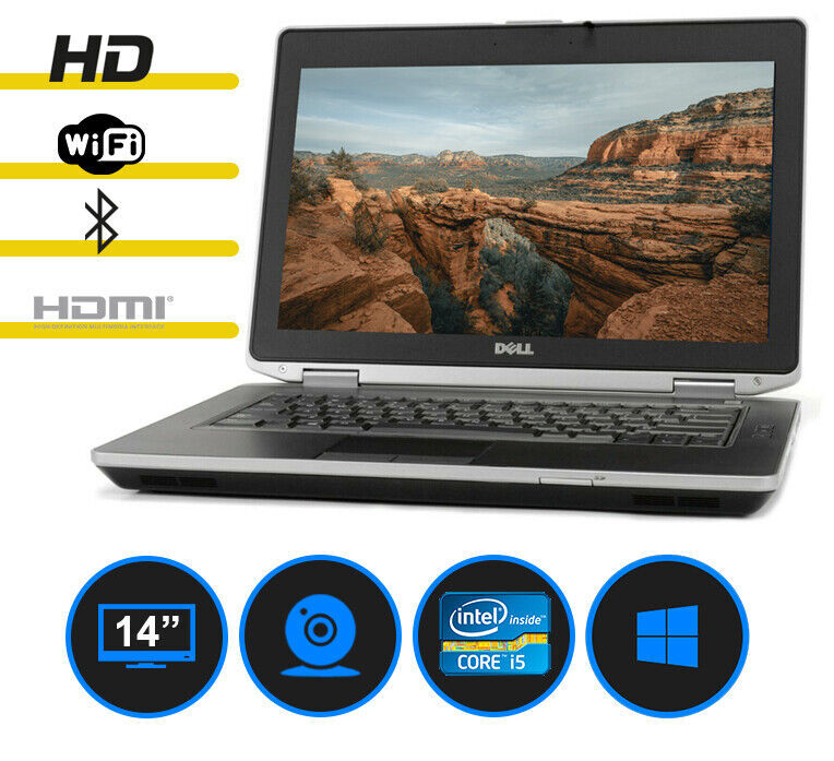 Dell e6430s 14” i5-3gen. 8GB/240GB SSD 14″ HD+ 1600x 900x Camera Win 10