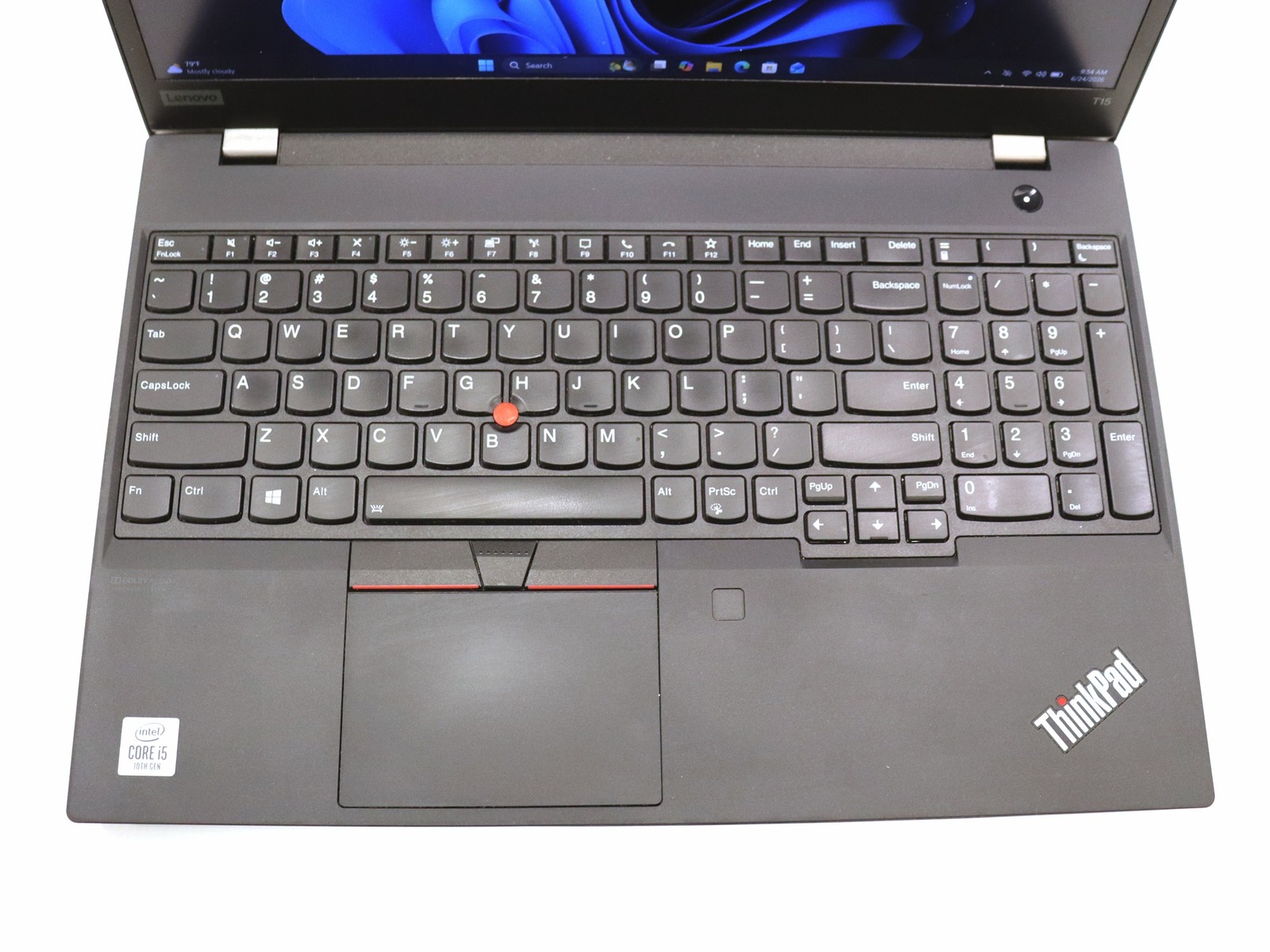 Lenovo ThinkPad T15 G1 15.5″ i5-10210U 16GB 256GB NVMe W11P – Defective Keyboard