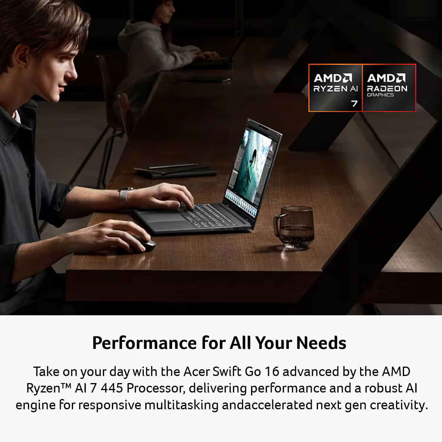 Acer – Swift Go 16 AI – Copilot+ PC – 16″ WUXGA Touchscreen Laptop – AMD Ryze…