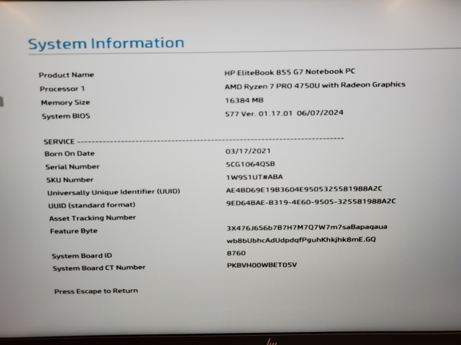 HP EliteBook 855 G7 Ryzen 7 PRO 4750U 1.70GHz / 16GB/512GB SSD/ 1920×1080 #2849