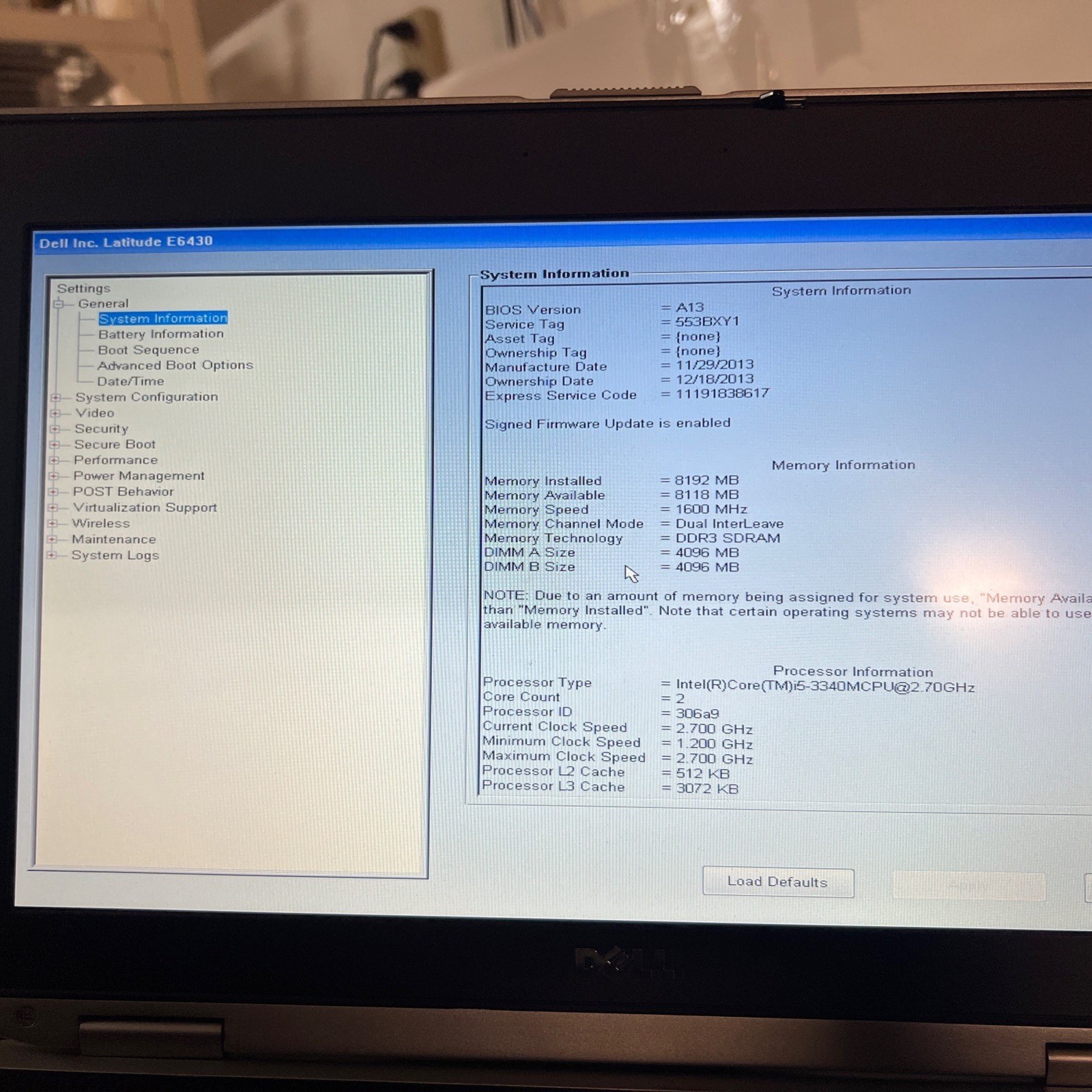 Dell Latitude E6430 Intel i5-3340m 2.70 GHz 8 GB RAM 500 GB hhD Win 10 Pro