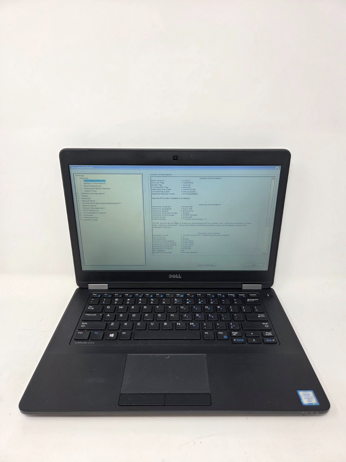 LOT OF 4 MIX DELL LATITUDE E5470-7490-5480-7490, 8 RAM, NO DISK (SEE SPECS)