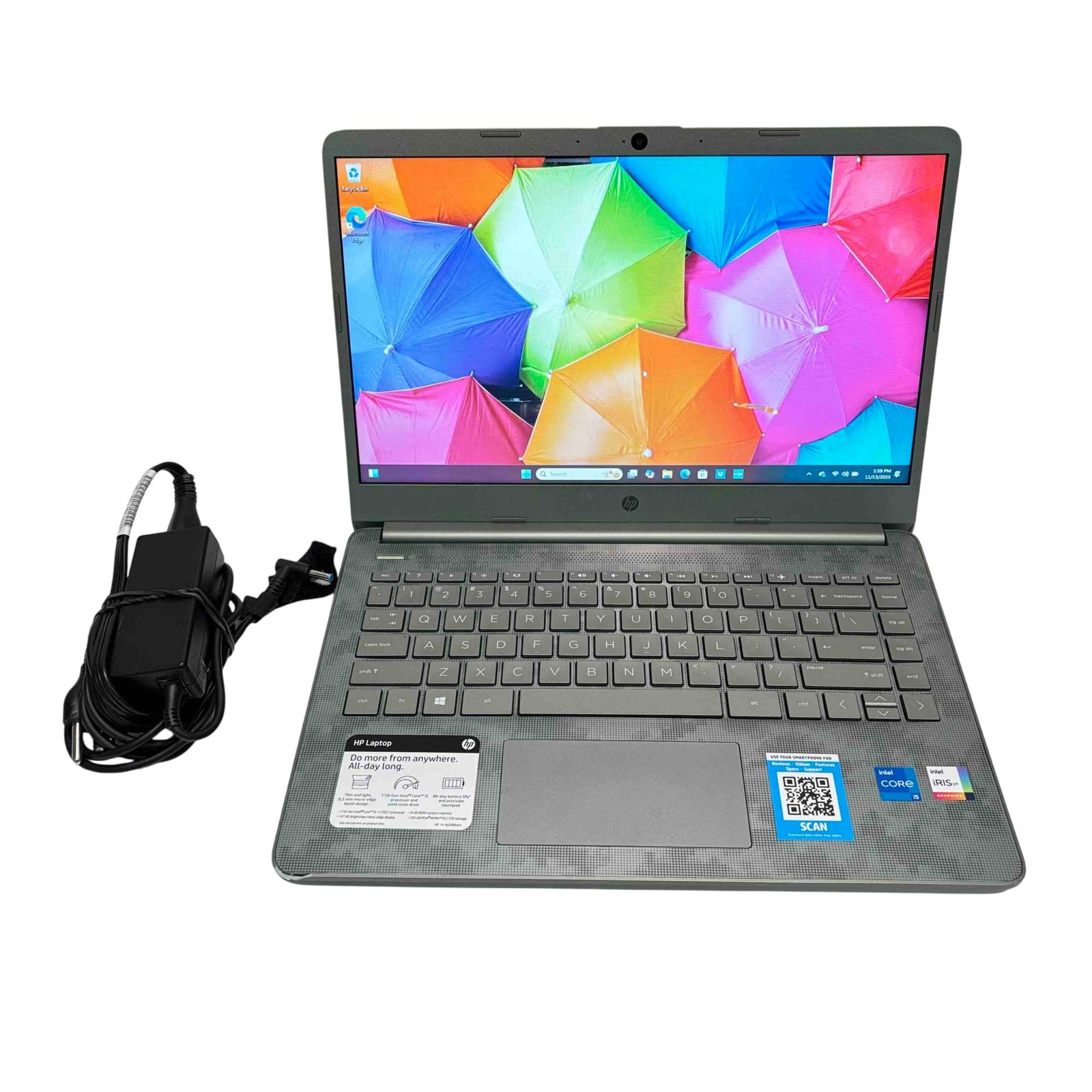 HP 14-DQ2088WM Win 11 Core i5-1135G7 2.4GHz 8GB RAM 256GB SSD 14″