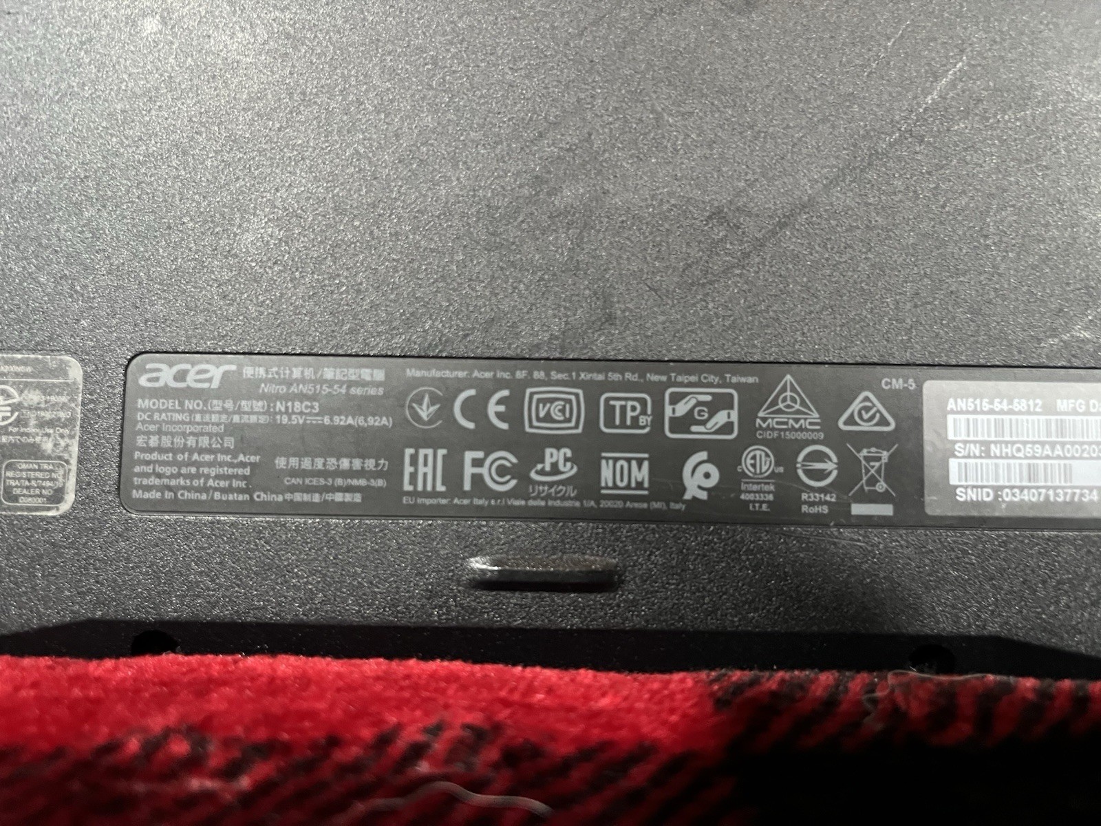 Acer Nitro 5 AN515-54-5812 Gaming Laptop Intel Core i5 GTX Black