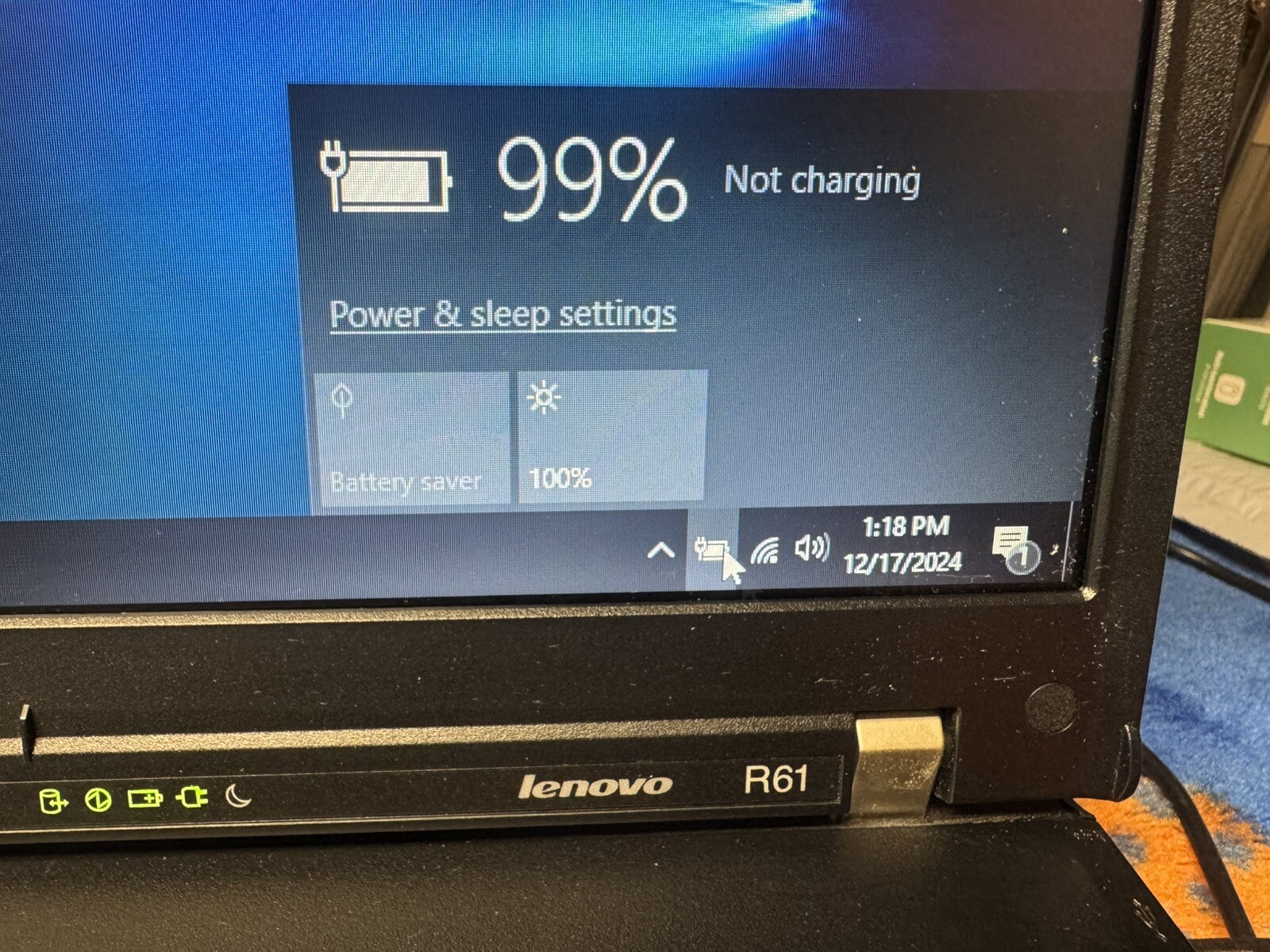 Lenovo ThinkPad R61, 15.4”, Win10pro, Celeron1.8, 160Gb, 1.5GB, DVDCD, Wifi #003