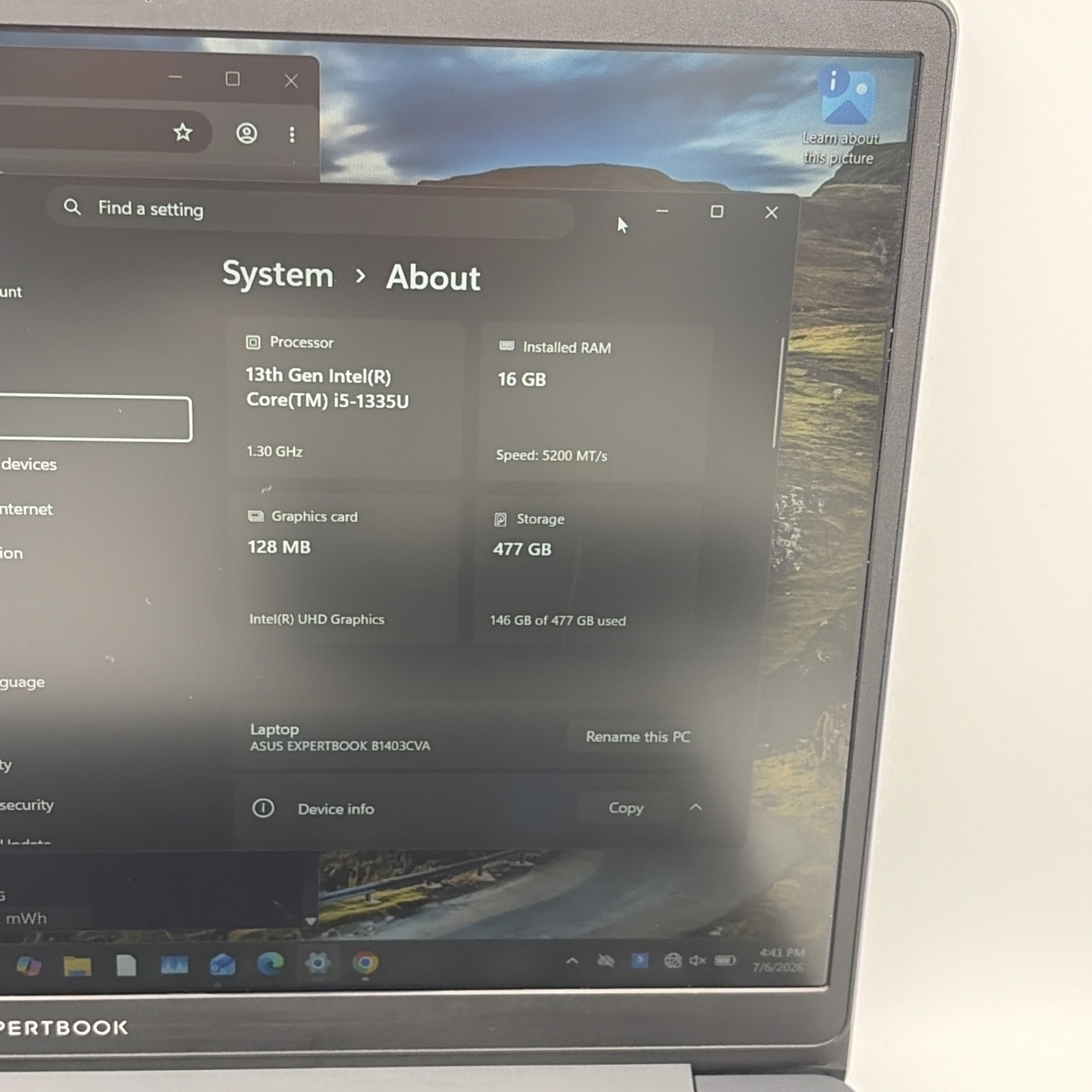 ASUS ExpertBook 14.5″ i5-1335U 16GB 512GB – 56 Cycles Excellent Condition – 8146