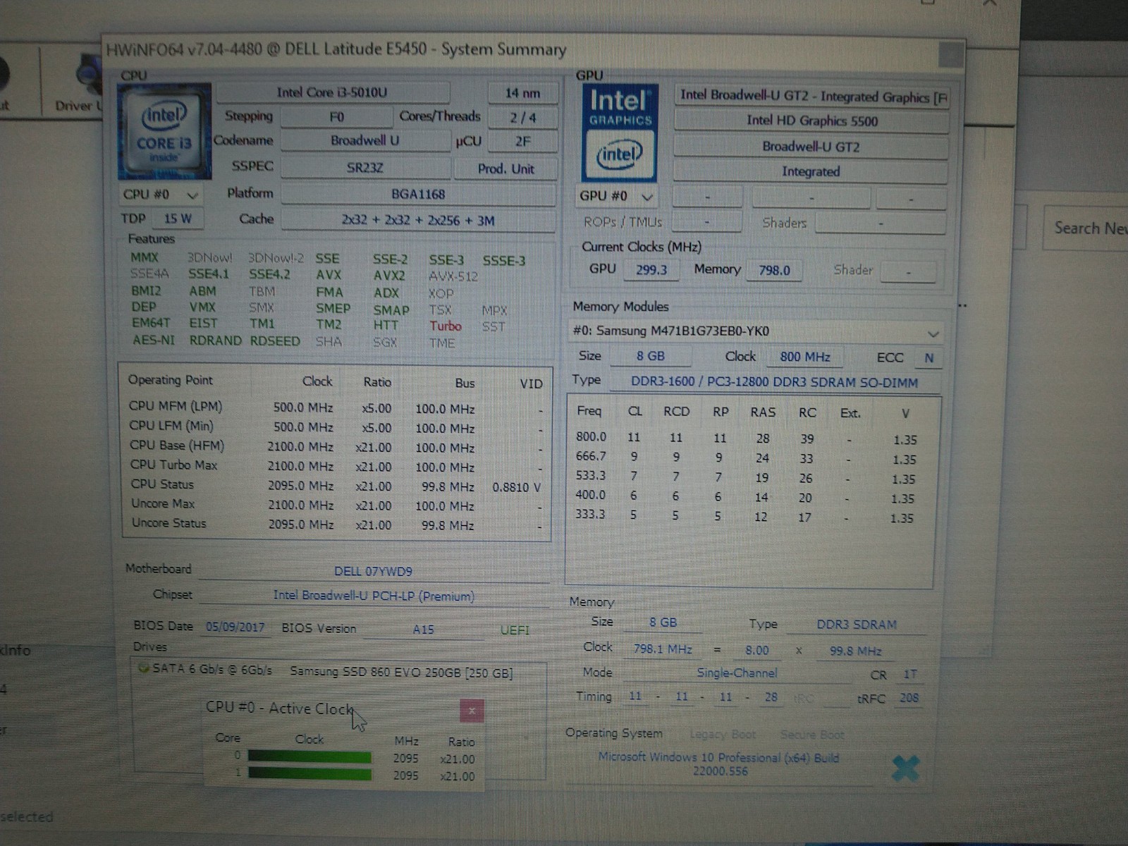 Dell latitude E5450 14” i3-5010U 2.1ghz 8gb ram 256gb ssd charger *READ 9HP7V32