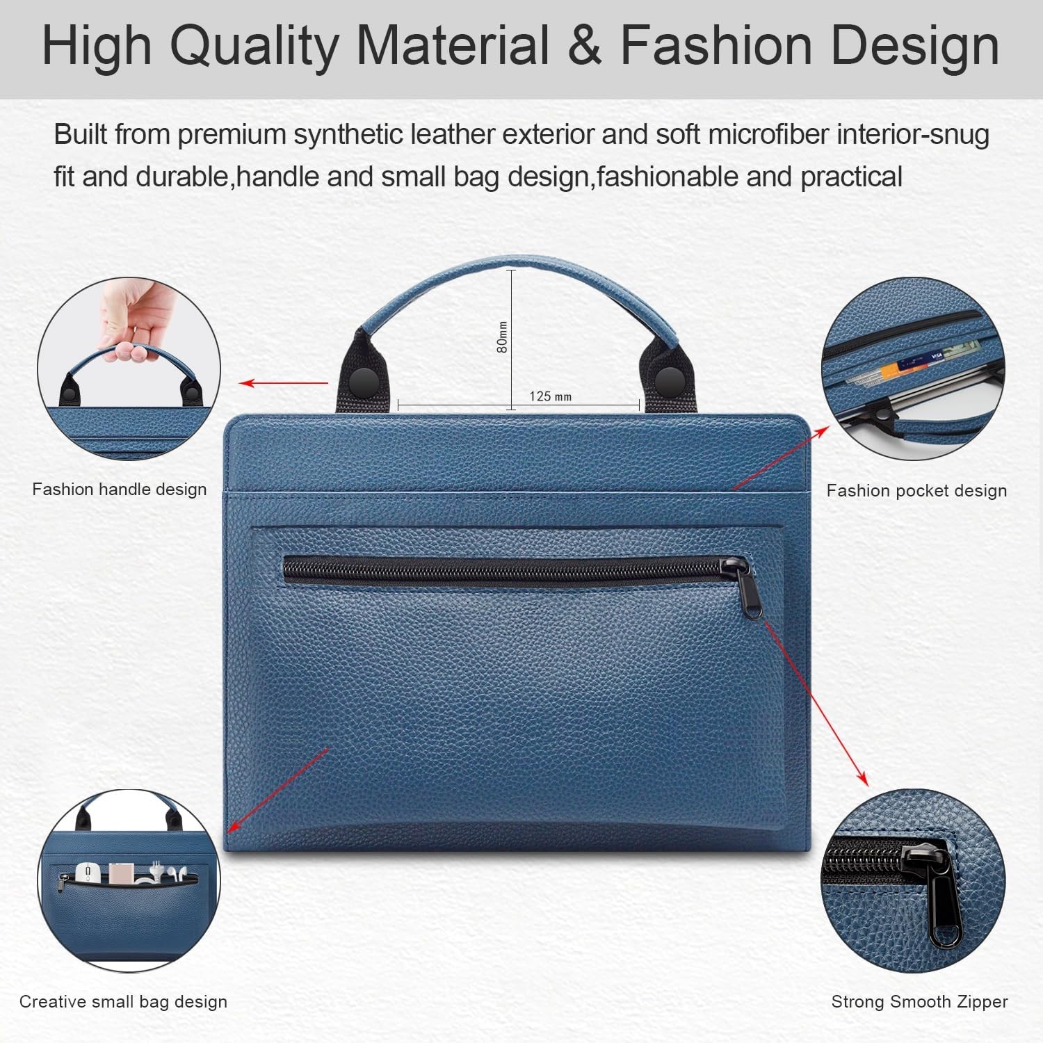 Sleeve for HP OmniBook Ultra Flip 2-in-1 14-fhXXXX with Portable Bag, Blue