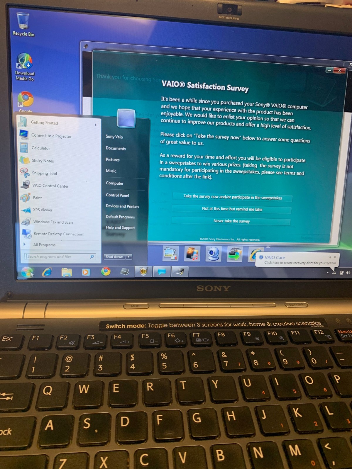 🍎🍎SONY VAIO VGNZ570 LAPTOP VISTA BUSINESS 2009+ORIGINAL RECEIPTS EXC COND🍎🍎