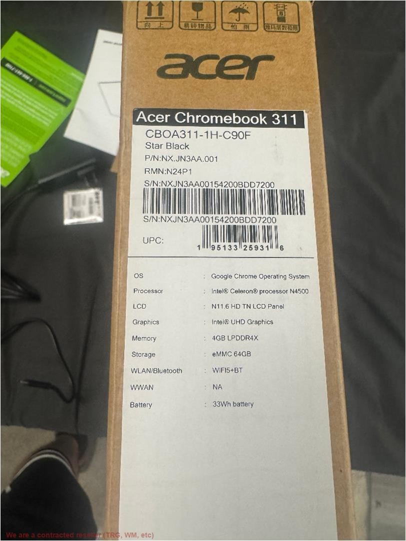 Acer Chromebook 311 11.6” HD Laptop, Intel Celeron N4500, SEE DETAILS