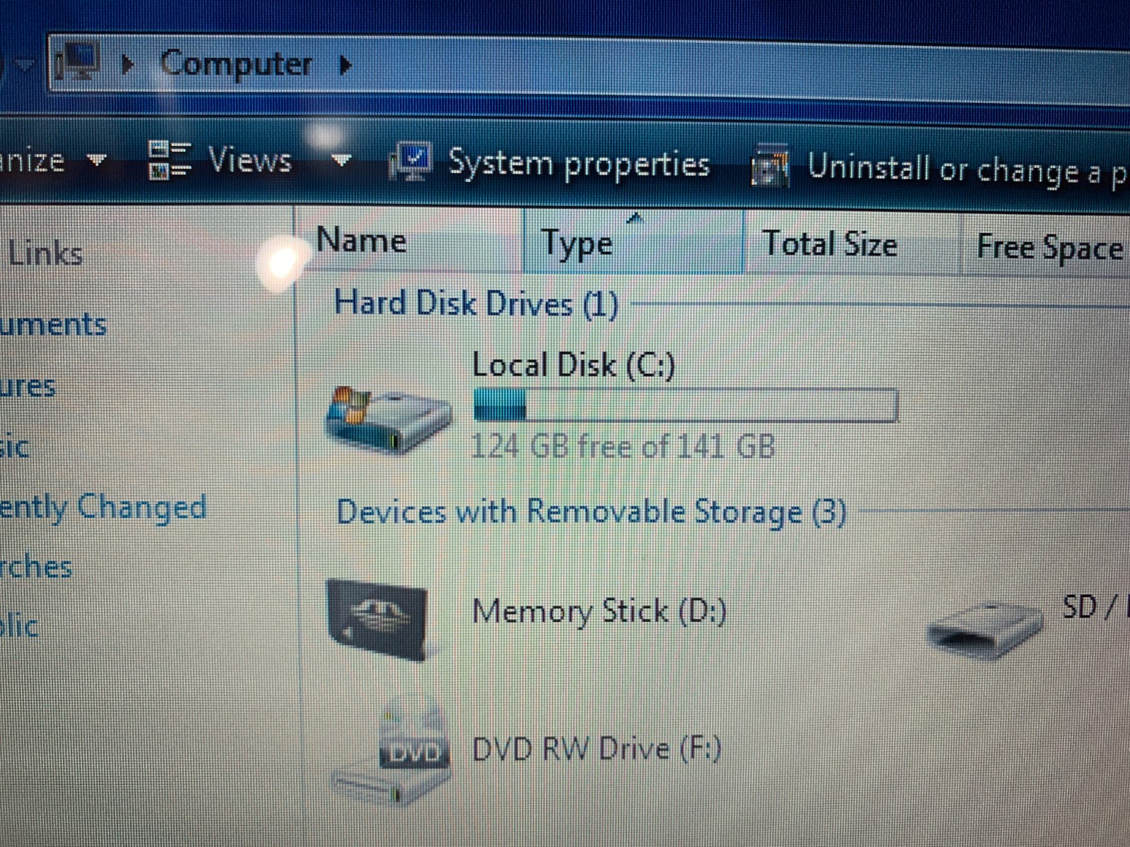 Sony VAIO PCG-7133L Blue Laptop For Parts or Repairs, No Touchpad, Win Vista