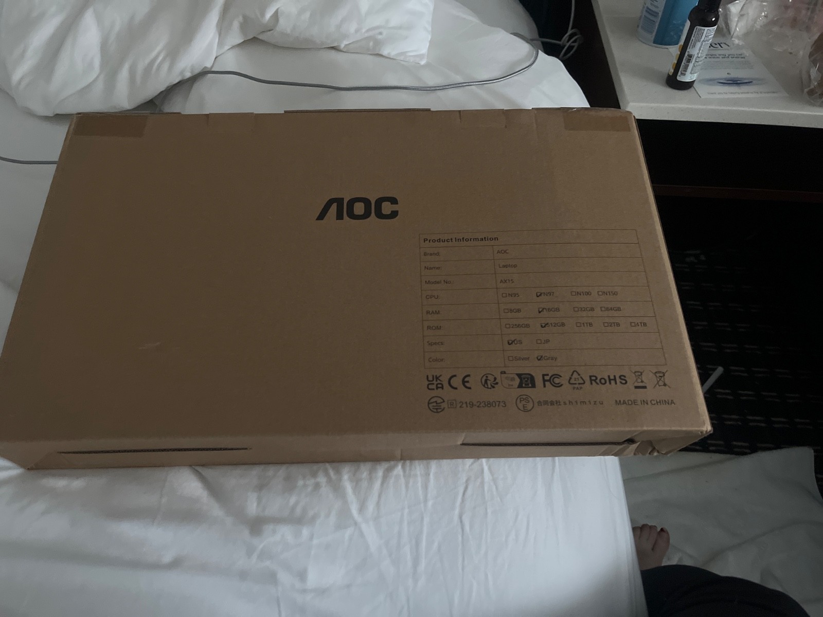 AOC 15.6″ PC Laptop 1080P Intel 12th N97 16GB DDR4 512GB M.2 SSD WIFI 5 BT Win11