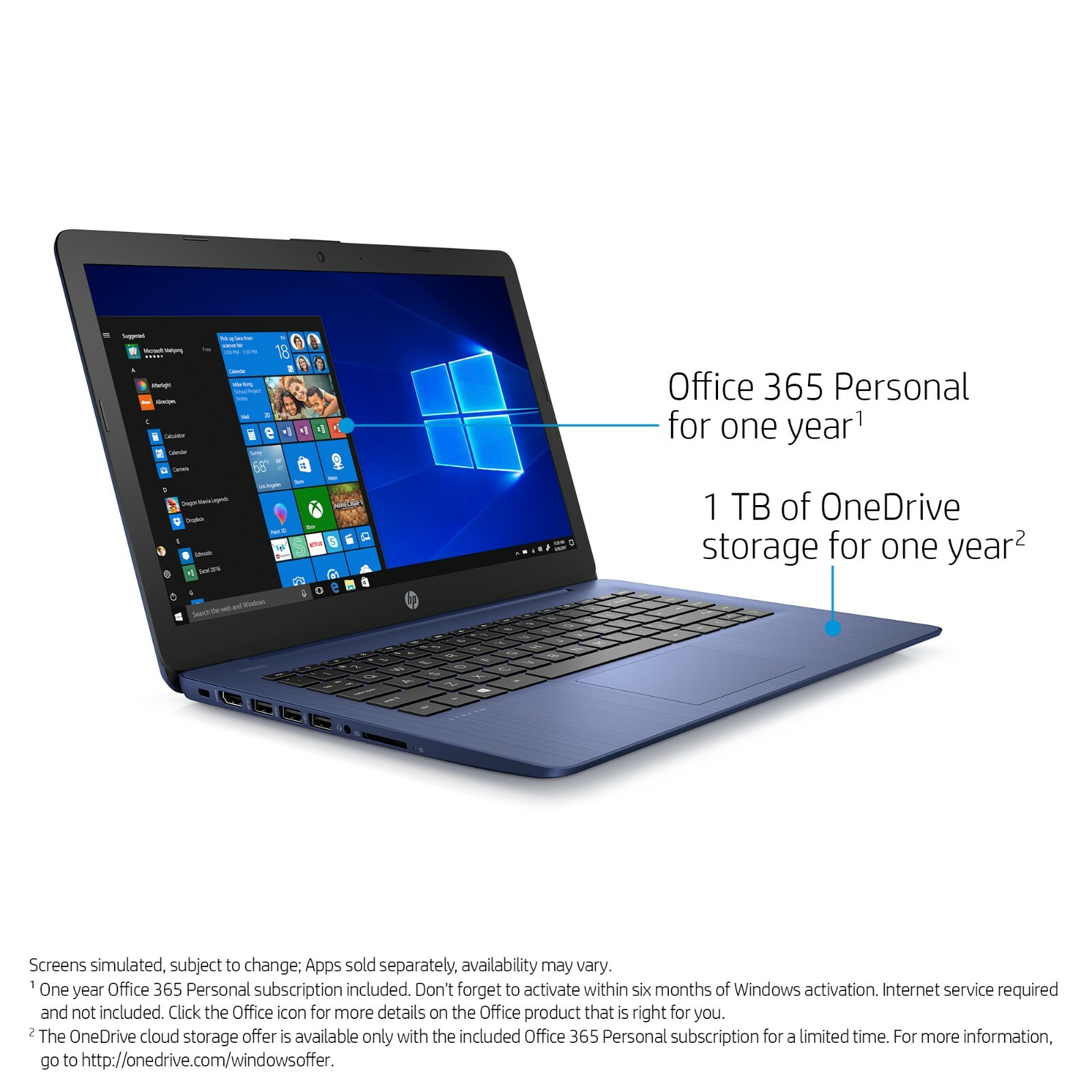 HP STREAM 14″ CELERON 4GB/64GB LAPTOP, BLUE