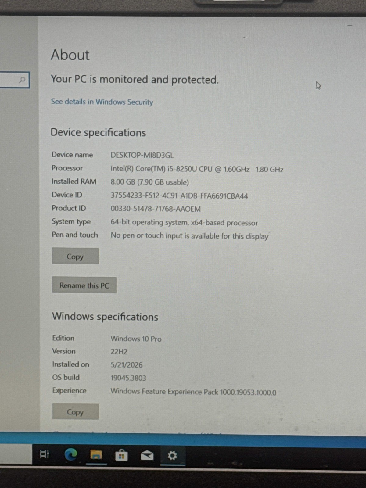 Lenovo ThinkPad L580 15.6″ Laptop i5-8250U 8GB RAM 500GB HDD Win10
