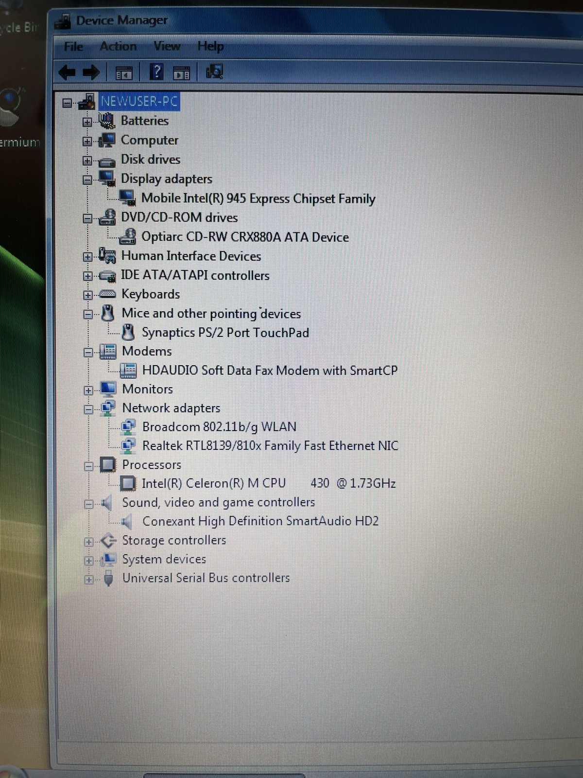 Compaq C500 15” Windows Vista Laptop