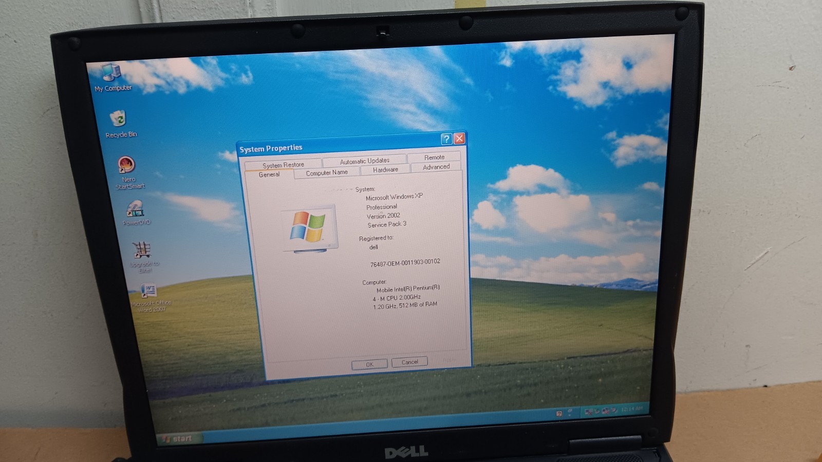 Vintage Dell Latitude C640 Laptop 2 GHz Windows XP Pro Serial & Parallel port