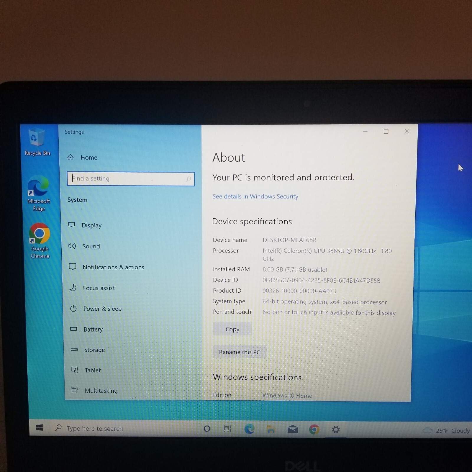 Dell Latitude 3480 Celeron 3865U@1.80GHZ 8GB 128GB SSD