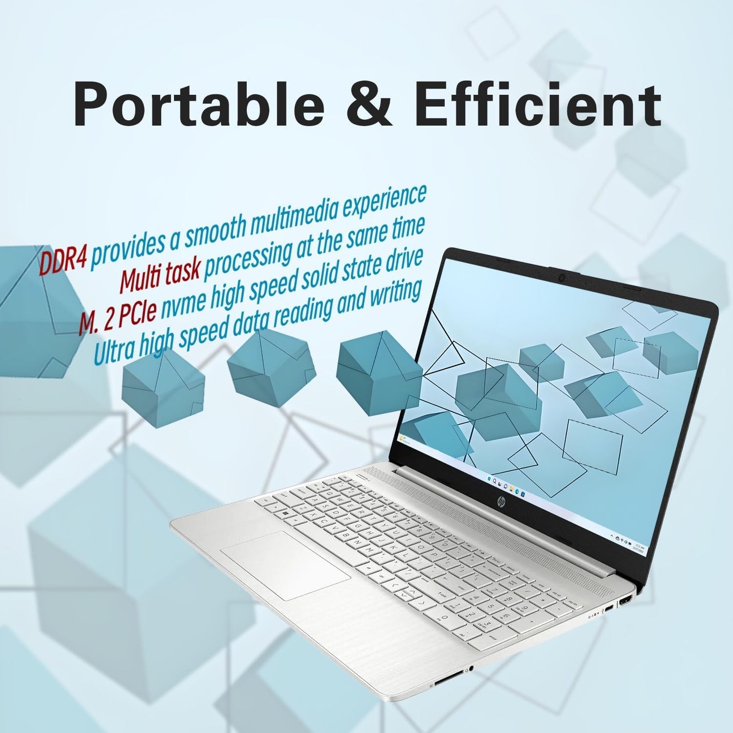 HP Laptop| 15.6″ | 32GB DDR4 RAM | 1TB SSD | Win11 Pro | 720p Cam | WiFi & Bluet